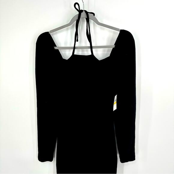 1. State Revolve Ribbed Long Sleeve Midi Dress in Rich Black Size M - Picture 3 of 10